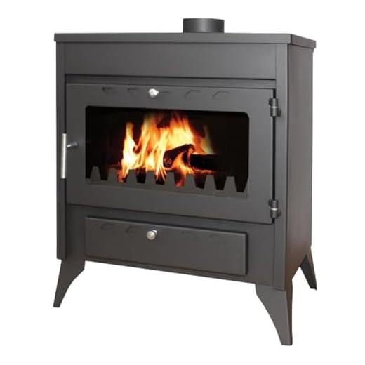 EIDER BIOMASA Poêle à bois 17,05 kW - Compact 84 x 51 x 66 cm - Faible consommation - Fonte - Grande chambre pour grands troncs - Jusqu'à 297 m3 - Efficacité énergétique Classe A - Vision du feu