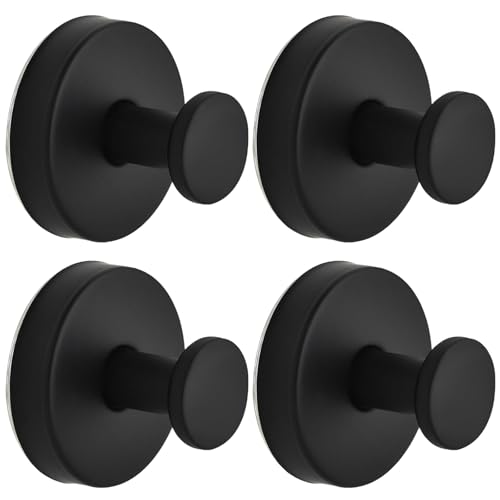LXBCTOP 4 Ganci a ventosa Nero Senza Foratura Gancio A Ventosa Accessori Bagno Cucina per Finestra Liscia