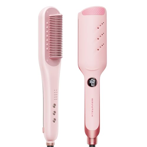 Image of Wavytalk Steam Pro Hair Straightener Brush, Wavytalk Power Wave Hair Crimper