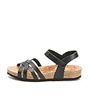  Isla 007, Sandalias Planas de Mujer Piel Negro Talla 37