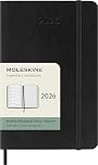 Moleskine Weekly Planner, 2026 Weekly Agenda 12 Months With Space For Notes, With Soft Cover and Elastic Closure, Pocket Size 9x14, Black Color