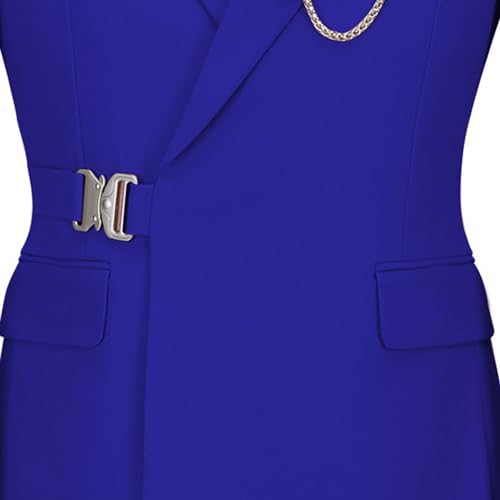 Image of Men's 2 Piece Suit with Metal Clasp Slim Fit Suit Stylish Business Pants Casual Wedding Grooms Tuxedo Suit
