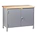 Little Giant WTC2D3060-6PYBK Mobile Work Center Cabinet with Butcher Block Top and 4 Swivel Wheels with Brake, 3000lbs Capacity, 60" Length, 30" Width, 38.75" Height