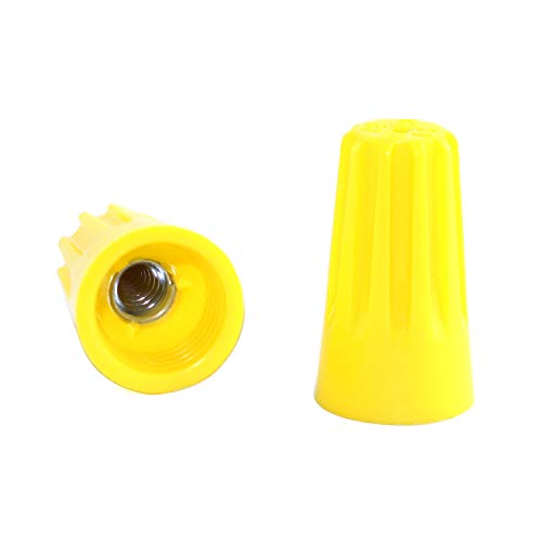 RuiLing 36-Pack Yellow P4 Type Electrical Wire Connectors Screw Terminals, with Spring Insert Twist Wire Nuts Caps Easy Twist-On Ribbed Cap - Thumbnail 2