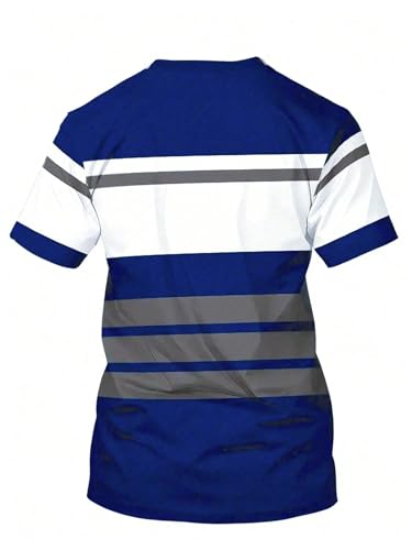 Image of RoseSeek Men's Color Block Short Sleeve Tee Shirts Casual Crewneck T Shirt Trendy Summer Tops