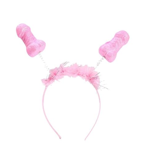 Lagnlnaoy 2pcs Bachelorette Party Headband Red Pink Feather Sexy Hair Band Bride To Be Bridal Shower Happy Hen Party Decor Photo Prop