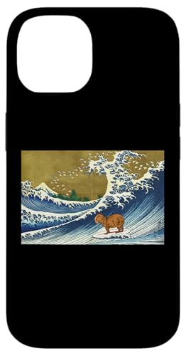 Meme Lover Kids Retro Vintage Surfing A Great Wave Capybara �X�}�z�P�[�X iPhone 14 �p