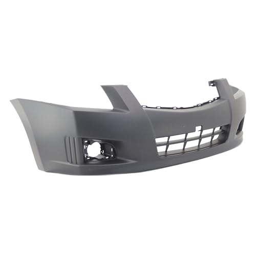 Image of FitParts Compatible with Nissan Sentra 2007-2012 Front Bumper Cover | Primed, With Fog Light Holes, Sedan, Ready to Paint, OEM 62022ET80J, NI1000262