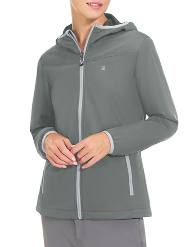 Chaqueta softshell ligera para mujer impermeable de Little Donkey Andy con capucha 2