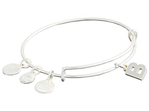 Image of Alex and Ani Expandable Bangle for Women, Initials A to Z Letter Charms, Shiny Finish, 2 to 3.5 in