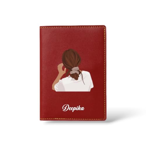 Image of Unisex Passport Cover for Men & Women | Printed, Classy & Stylish | Vegan Leather Passport Cover for Travel (RED)