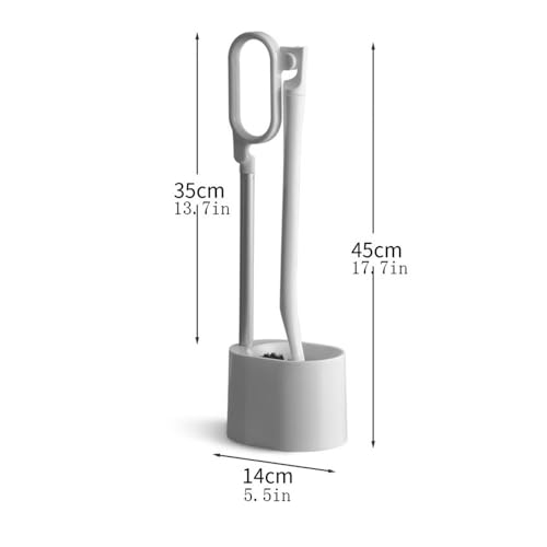 Brosse de toilette portable sur pied avec long manche et base ventilée - 3