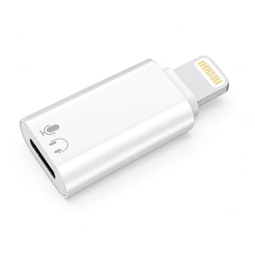Image of Verilux Lighting to Type C Earphone Converter, Lighting Male to Type C Female Portable Audio Adapter with Aluminum Alloy Housing for iPhone 17 /16 /15, Support Hands-Free Calling, Volume Control