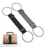 JYXNU 2 Stück Koffer Gurt Zubehör - Gepäckgurte für sichere Verbindung, Elastischer Befestigungsgurt für Gepäck,tragbares Reisekoffer Zubehör, Rucksack-Schnallen multifunktionsfähig (schwarz+Grau) ﻿