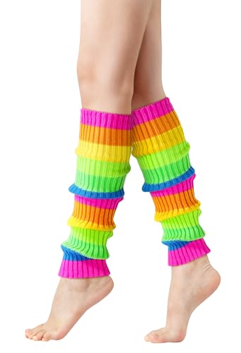 Image of Pleneal Leg Warmers for Women 80s Y2k, Ribbed Knit Long Socks LegWarmer