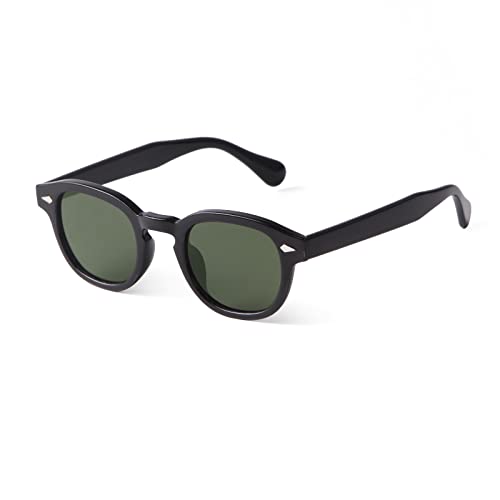 ADE WU Retro Small Round Sunglasses,Women Men, Black Frame Green Lens by ADE WU - Used condition - US$11.89