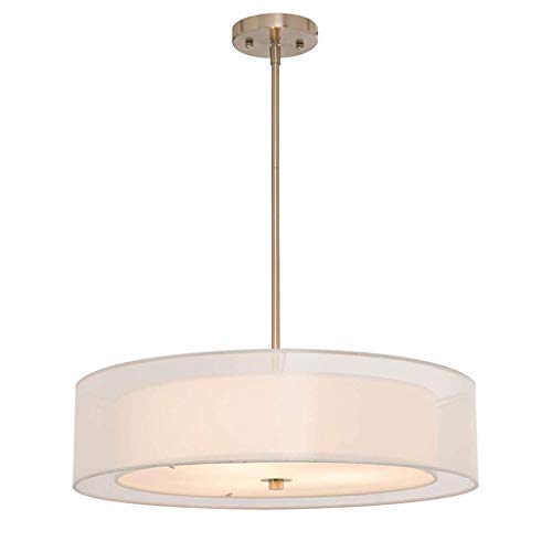 Lustre E26 double tambour en nickel brossé pour un éclairage élégant - 2