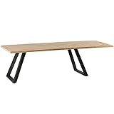 Table industrielle bois massif 200cm KENT Casita huilée blanchie