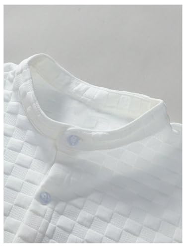 Verdusa Men's 2 Pieces Outfits Short Sleeve Button Down Shirts Textured Short Set3