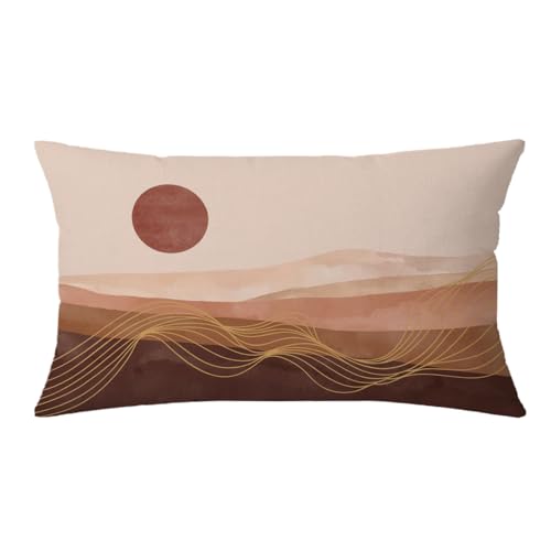 AOFANGGO Boho Pillow Covers 12x20 inch Mountain Throw Pillows Covers Mid Century Abstract Sun Sunset Sunrise Pillowcase Nature Landscape Aesthetic Cushion Case for Couch Sofa Bed Home Decor