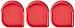 Mr Scraper - Set of 3 - Pot Scraper - Pan Scraper - Nylon Food Dish Scrubber - Heat Resistant Pot Scrapers - Dishwasher Safe Cleaning Brush Accessories - Kitchen Scraper Tools - Red