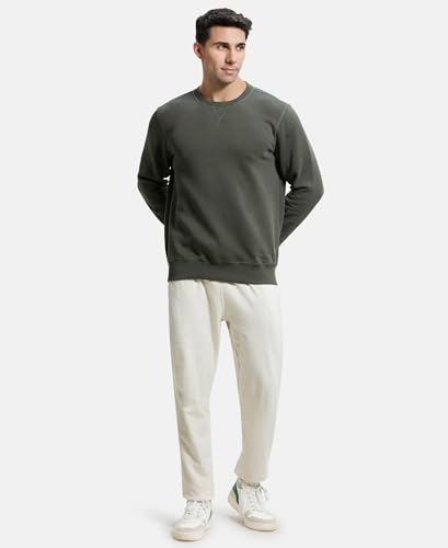 Image of Jockey US92 Men Super Combed Cotton Rich Fleece Sweatshirt with StayWarm Technology