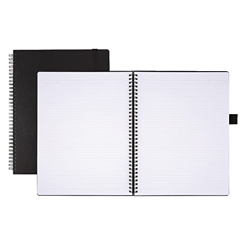 Office Depot® Brand Hard Cover Premium Business Notebook, 8 1/2" x 11", 1 Subject, Narrow Ruled, 120 Pages (60 Sheets), Black