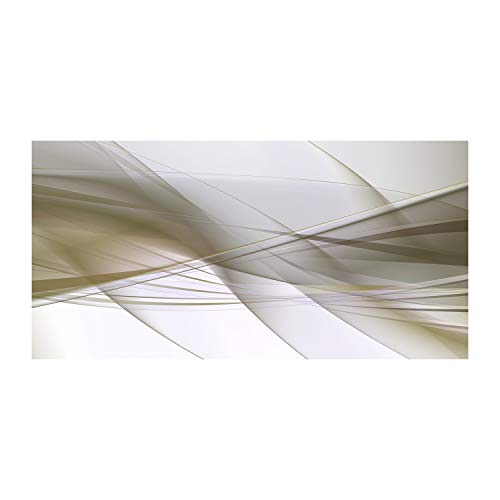 Crédence de cuisine en verre trempé 100x50 cm Tulup beige motif abstrait moderne