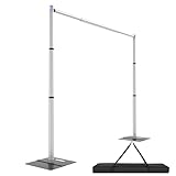 Hecis Pipe and Drape Backdrop Stand Kit, 10ftx10ft Heavy Duty Backdrop Stand, Adjustable Metal Pipe and Drape Stand, Background Stand for Parties Birthday Party Baby Shower Wedding Decorations
