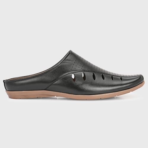 Image of Centrino Men's Casual Slip-On Sandals |Comfortable Back-Open Relaxed Fit Mule|Slip-On Half Shoe with Cushioned Insole for Office,Casual,Home,Outdoor,Driving,Summer Everyday Comfort(8107)