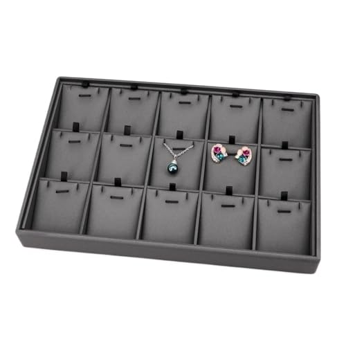 Porte bijoux présentoir noir multi-compartiments pour bagues et colliers - 2