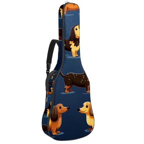 Sac pour guitare acoustique étanche motif teckel multicolore 42.9x16.9x4.7 in