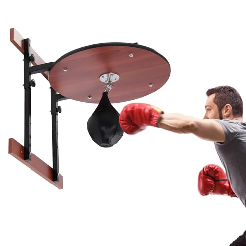 SpaceBovae Speed Bag Platform Kit, Height Adjustable Boxing Training Equipment with Air Pump 360° Swivel, Wall Mount Punching Bag Boxing Training Full Kit for Fitness Enthusiasts