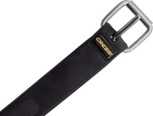 CRESSI Unisex-Adult Ultra Belt Black 4mm Marseillaise Gürtel aus reinem Gummi für Tauchen und Apnoe, Schwarz, Einheitsgröße