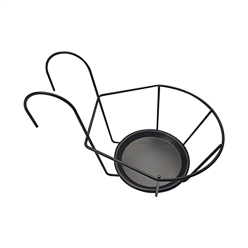 EUROXANTY Gancho Soporte para Macetas | Soporte Portamacetas | Sujeción Segura y Estable | Color Negro | 20 x 27 x 19 Centímetros | Chica 1 unidad