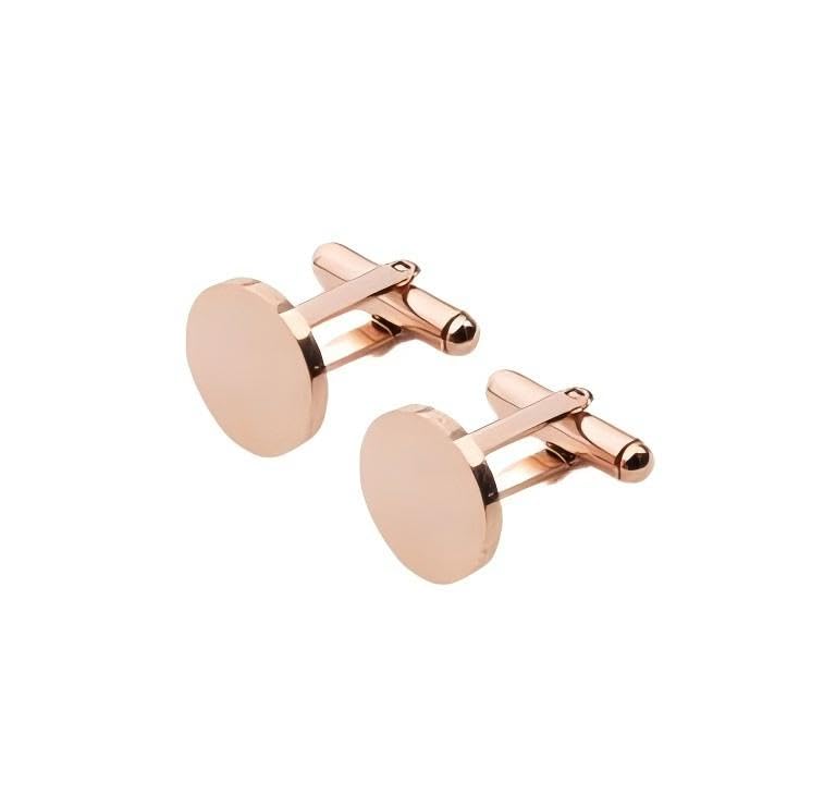 Mancuernillas clásicas para hombre 20mm oro rosa miniatura 1