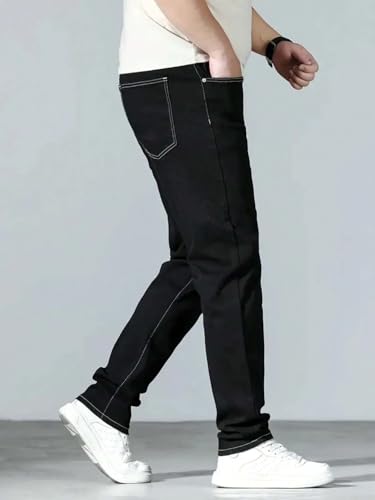 Image of KOTTY Mens Solid|Mid Rise| Coin Pocket|Button|Ankle Length|Loose Fit|5 Pocket Jeans for Mens