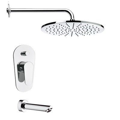 Remer tsf2141-cr tsf2141 Peleo moderno redondo bañera y ducha grifo Set, cromo pulido