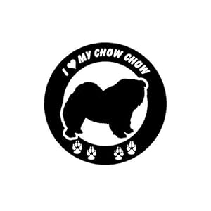 RJGOPL autostickers 15 CM * 15 CM Ik hou van mijn Chow Chow Vinyl Auto Sticker Zwart/Zilver C2-3237 Zwart