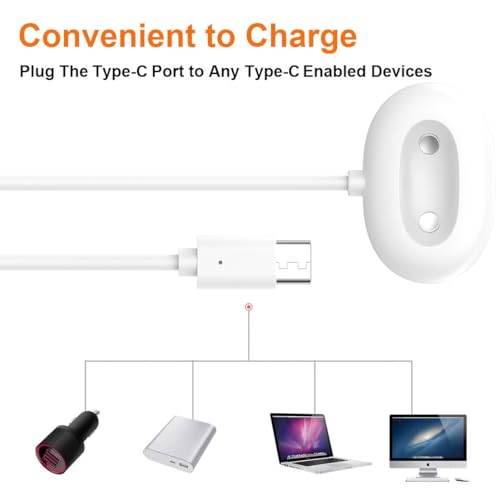 Cable de carga rápida compatible con Google Pixel Watch 4 de 45 mm y 41 mm cargador tipo C blanco 5