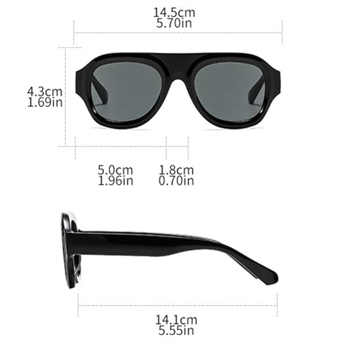 bullabulling Trendy Pilot Sunglasses for Women Men 70s Vintage Plastic Frame Sun Glasses Flat Top Frame4