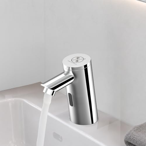 Image of RN Automatic Touchless Sensor Faucet for Wash Basin, Motion Sensor Bathroom Sink Tap, Hands-Free Smart Faucet with Chrome Finish, Water Saving Kitchen & Bath Fixture (Pillar Body.3)