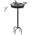 YALINKA 28In Freestanding Birdbaths Bowl Outdoor, Free Standing Garden Bird Bath Bird Feeder Bowl with Metal Stake, Detachable Decoration Spa Birdfeeder for Garden Patio Yard Lawn, New Upgrade(A)
