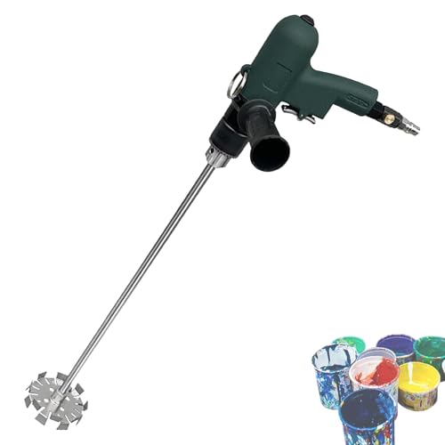 Mezclador neumático, máquina agitadora de pintura de mano con velocidad ajustable de 1800 RPM, agitador de acero inoxidable para profesionales y proyectos de bricolaje