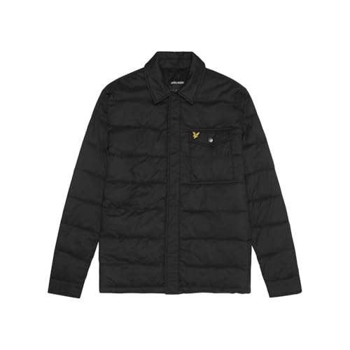 Image of Lyle & Scott Mens Collared Padded Jacket, Jet Black, Large