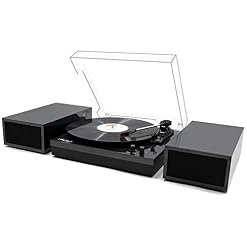 Vinyl Record Player,Record Player for Vinyl with External Speakers, Black Pearl - Les Beatles, Paul McCartney, John Lennon, RIngo Starr, George Harrison