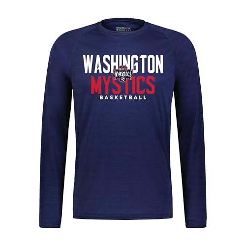 Holloway WNBA Washington Mystics All-Pro Long Sleeve Tee - Moisture-Wicking Athletic Shirt, Basketball Fan Gear, Multi, 3X-Large
