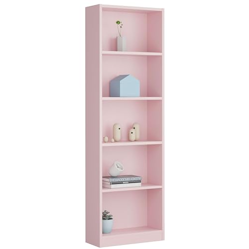 Habitdesign Modèle I-Joy Bibliothèque verticale pour enfant 6 niveaux Finition rose nuage,...