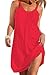 Cami-sunny Beach Wear Spaghetti Strap Summer Beach Dresses For Women Sleeveless Loose Fit Casual Size XL Red