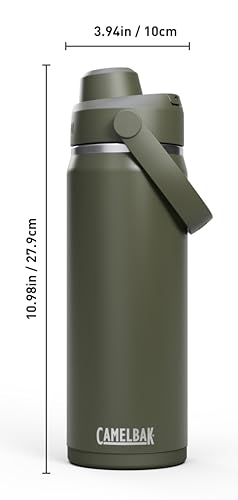 Image of CamelBak Thrive Chug Insulated Stainless Steel Water Bottle, Cold Retention with High Flow Lid for Everyday Hydration and Active Use, 20oz, Moss